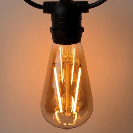 Уличная ретро гирлянда Стринг Лайт Е27 IP65 (1 патрон Е27 на 1 метр) Выбор длины кратно 5 м Premium, изображение 19 - Edisons