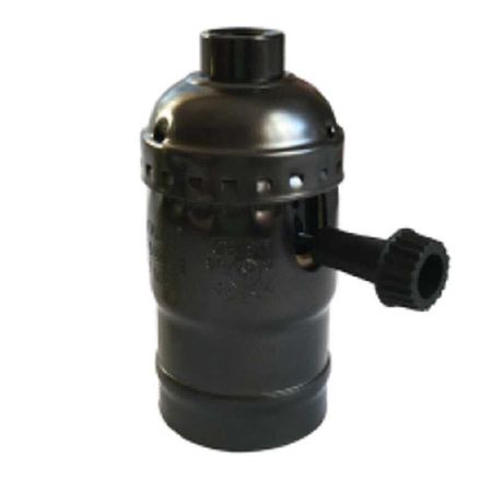 Алюминиевый ретро-патрон Е27 Черный для ламп Эдисона (эконом серия) с выключателем, Цвет: черный, изображение 2 - Edisons