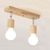 Бра в скандинавском стиле Woody cylinder-2 с деревянными патронами и хромовым шарниром, Количество источников света: 2, Цвет: дерево - Edisons