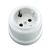 Ретро розетка керамічна Keruida біла із заземленням без рамки, Колір основи: білий, зображення 4