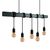 Люстра в скандинавском стиле SkandyWood Black 1.0-5 с черной деревянной балкой на 5 ламп черная, Вид светильника: 8 - Edisons