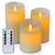 Набор з 3 LED свечей Dancing Flame 75х100/125/150 мм с имитацией пламени и пультом ДУ Premium - Edisons