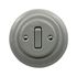 Ретро вимикач керамічний Keruida сірий 1-клавішний прихованого монтажу, Тип вимикача: одноклавішний, Форма рамки: кругла, Колір основи: сірий